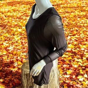 ❄️ 50% off winter Tribal sheer long sleeve boho chic bohemian stretch blouse M